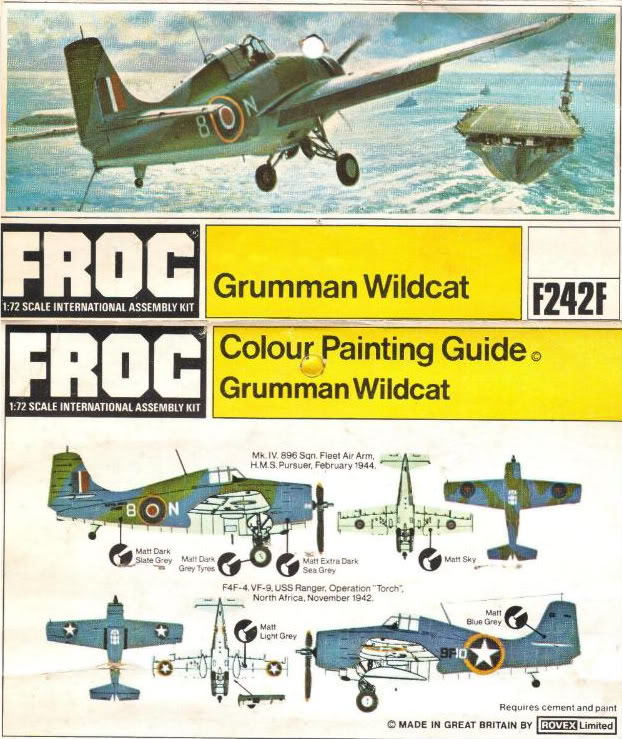 Frog 1/72 Grumman Wildcat Mk IV, 896 Sqn Fleet Air Arm, HMS PURSUER, Operation Tungsten 1944