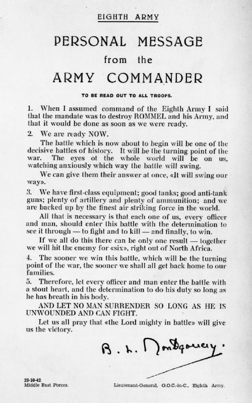 October 2012 - The Battle of El Alamein
